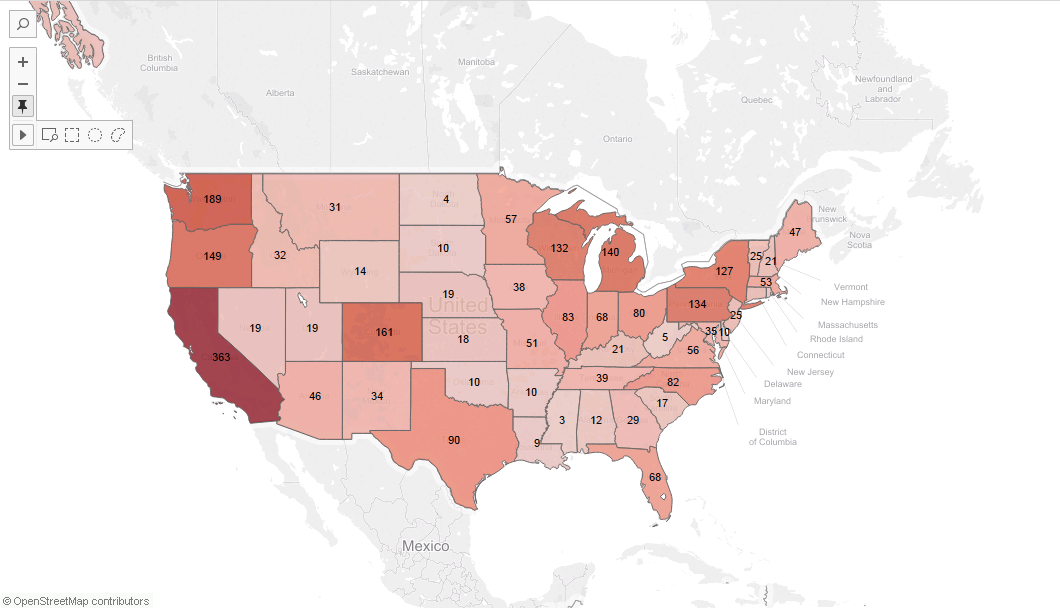 Filled Maps - Tableau