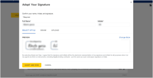 DocuSign functionality